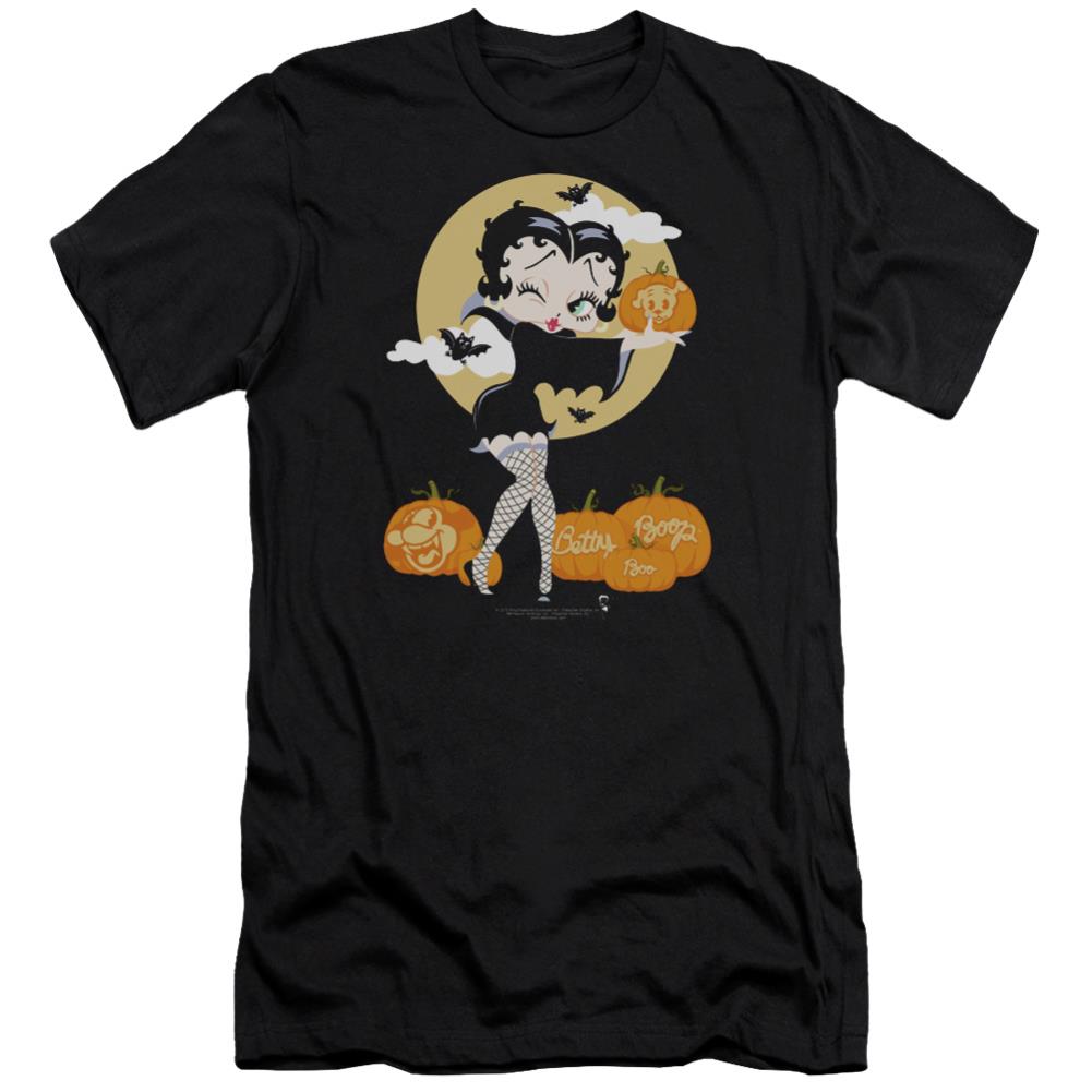 Betty Boop Vamp Pumkins Men's Ultra-Soft 30/1 Cotton Slim Short-Sleeve T-Shirt
