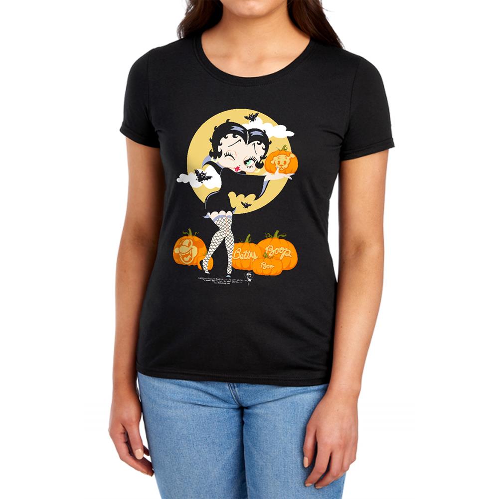 Betty Boop Vamp Pumkins Women's 18/1 Cotton Short-Sleeve T-Shirt