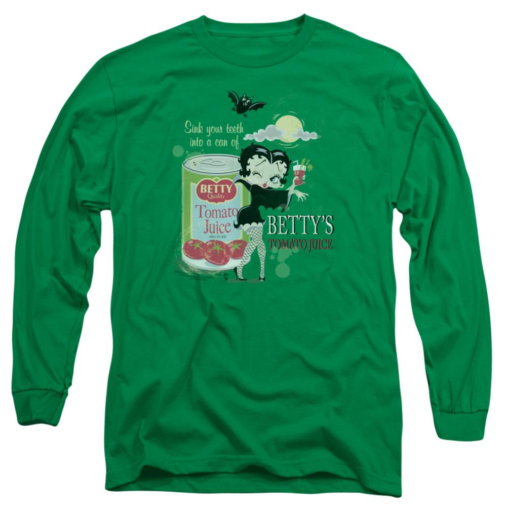 Betty Boop Vampire Tomato Juice Men's 18/1 Cotton Long-Sleeve T-Shirt