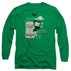 Betty Boop Vampire Tomato Juice Men's 18/1 Cotton Long-Sleeve T-Shirt
