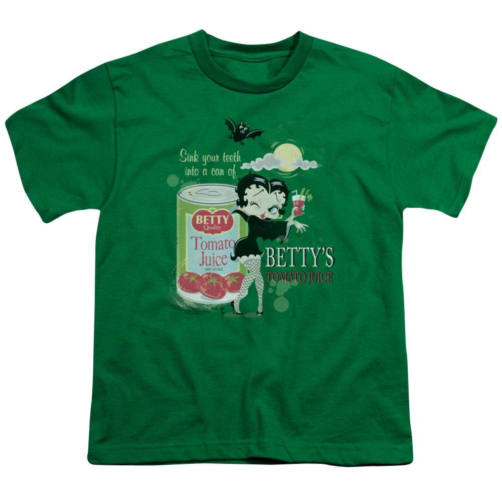 Betty Boop Vampire Tomato Juice Youth 18/1 100% Cotton Short-Sleeve T-Shirt