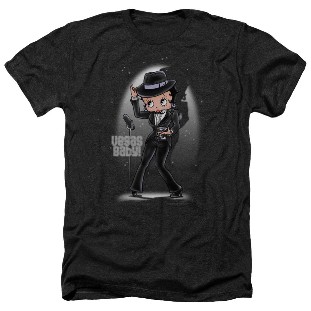 Betty Boop Vegas Baby Men's 30/1 Heather 60 40 Poly Short-Sleeve T-Shirt