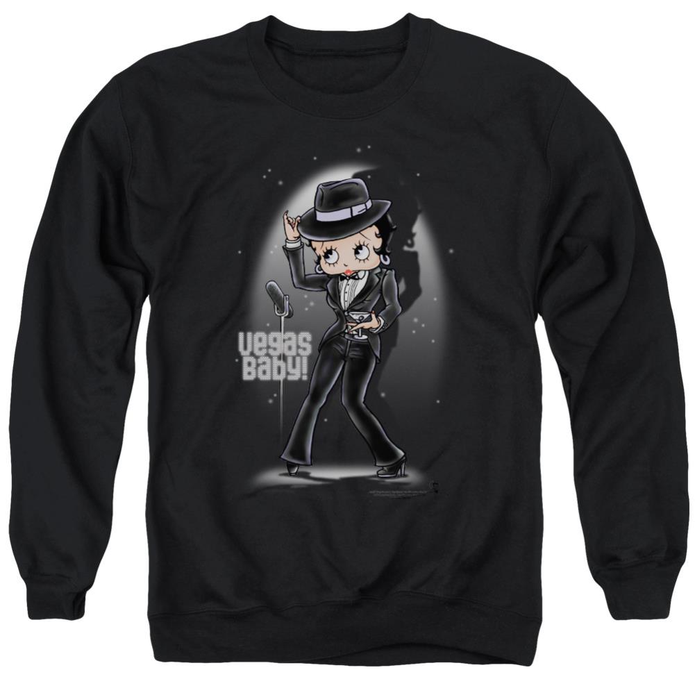 Betty Boop Vegas Baby Men's Crewneck 50 50 Poly Long-Sleeve T-Shirt