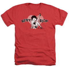 Betty Boop Vintage Cutie Pup Men's 30/1 Heather 60 40 Poly Short-Sleeve T-Shirt