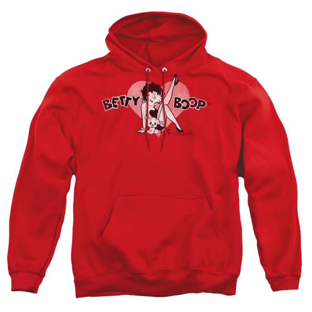 Betty Boop Vintage Cutie Pup Men's Pull-Over 75 25 Poly Hoodie
