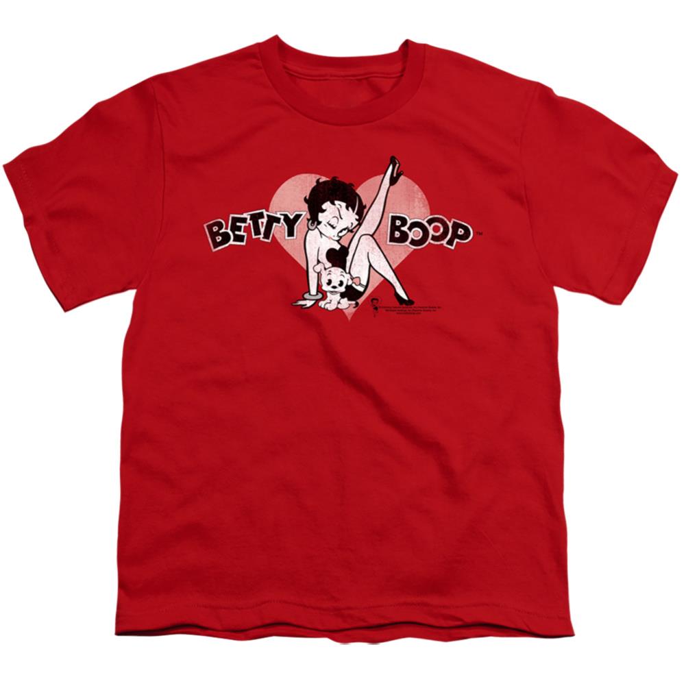 Betty Boop Vintage Cutie Pup Youth 18/1 100% Cotton Short-Sleeve T-Shirt