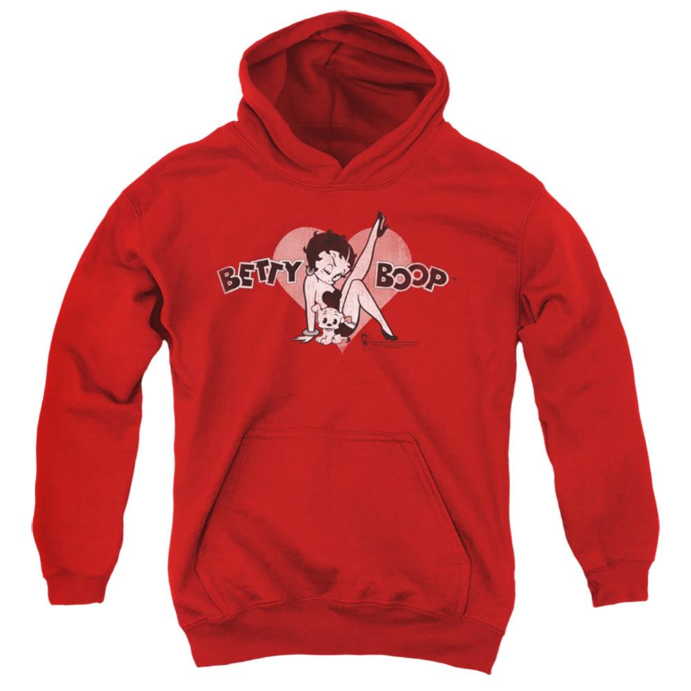 Betty Boop Vintage Cutie Pup Youth Cotton Poly Pull-Over Hoodie