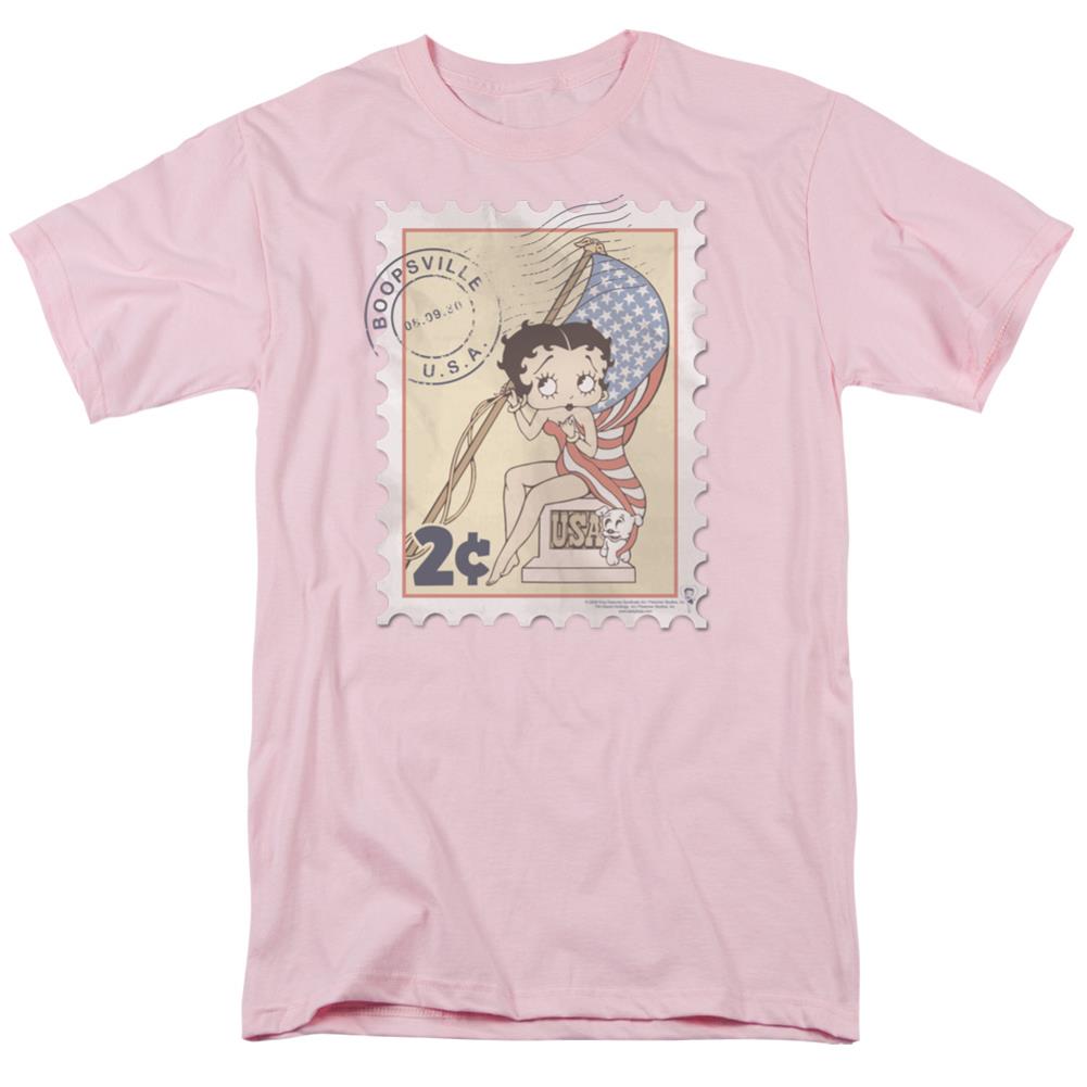 Betty Boop Vintage Stamp Men's 18/1 Cotton Short-Sleeve T-Shirt