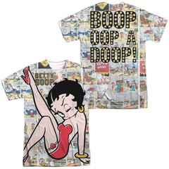 Betty Boop Vintage Strips (Front/Back Print) Men's Regular Fit Polyester Short-Sleeve T-Shirt