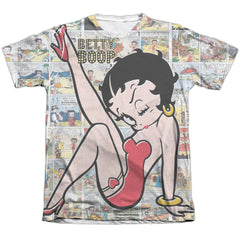 Betty Boop Vintage Strips Men's Regular Fit Poly Cotton Short-Sleeve T-Shirt