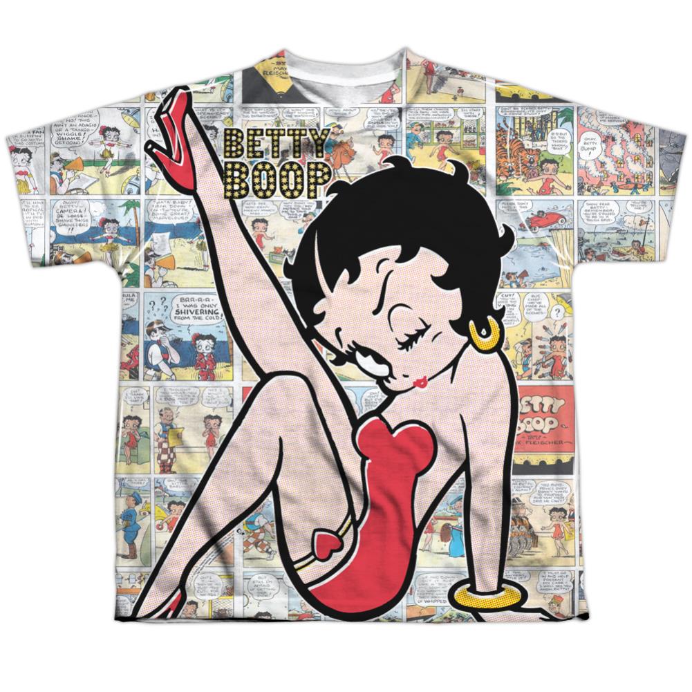 Betty Boop Vintage Strips Youth Regular Fit Poly Short-Sleeve T-Shirt