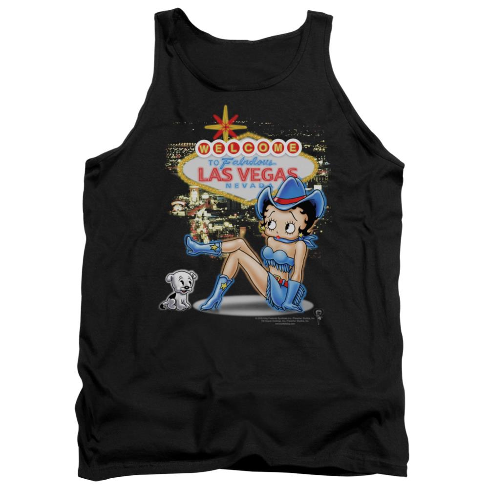 Betty Boop Welcome Las Vegas Men's 18/1 Cotton Tank Top