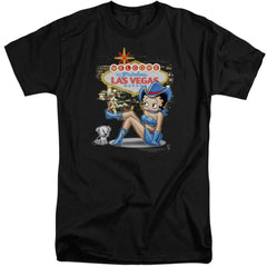 Betty Boop Welcome Las Vegas Men's 18/1 Tall Cotton Short-Sleeve T-Shirt