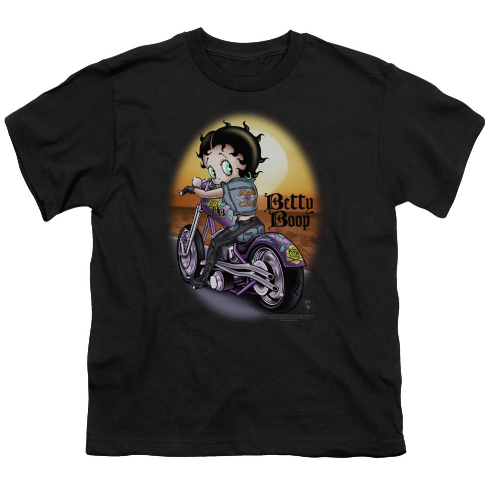Betty Boop Wild Biker Youth 18/1 100% Cotton Short-Sleeve T-Shirt