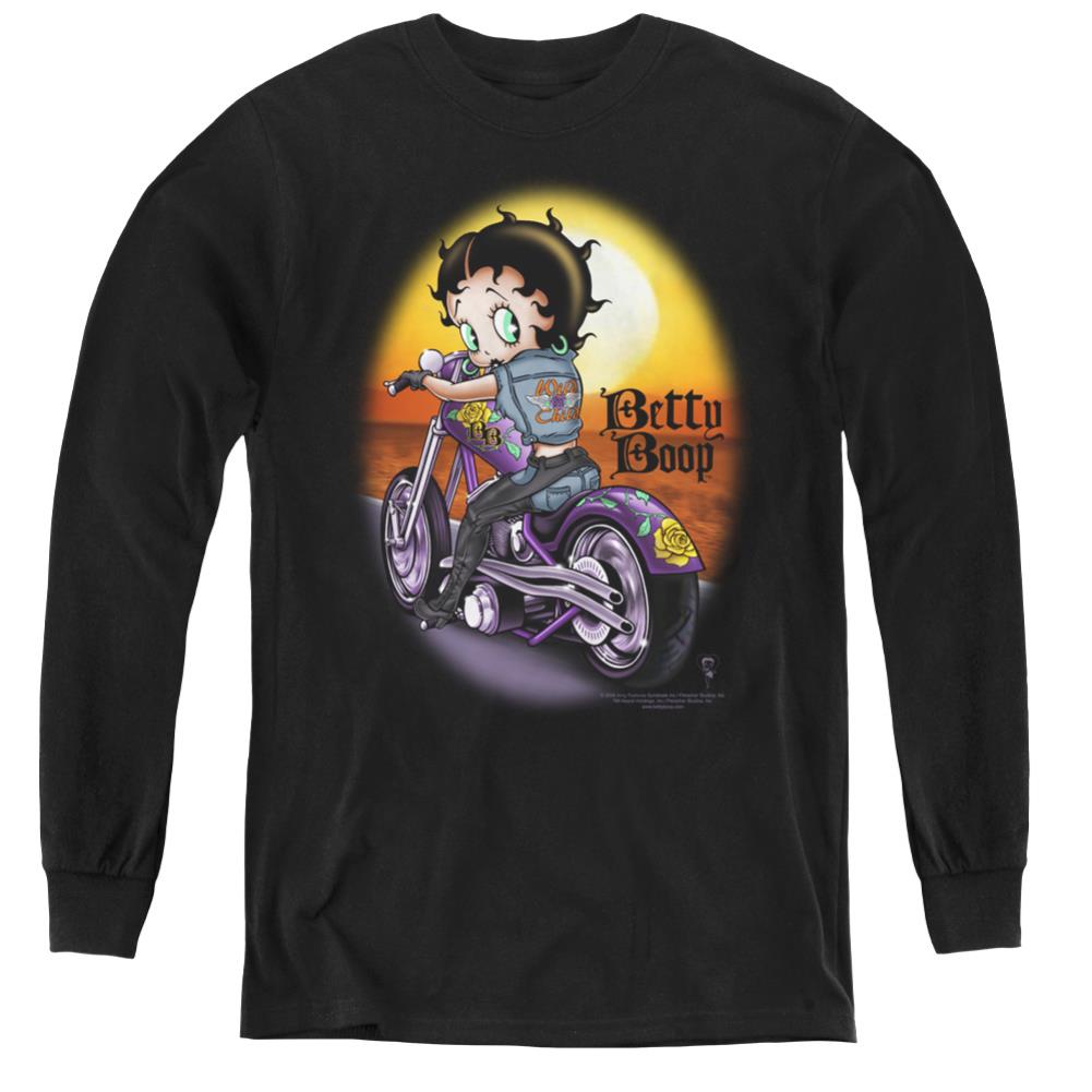 Betty Boop Wild Biker Youth Long-Sleeve T-Shirt