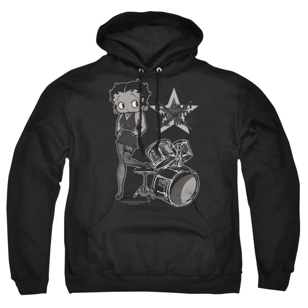 Betty Boop With The Band Men's Pull-Over 75 25 Poly Hoodie