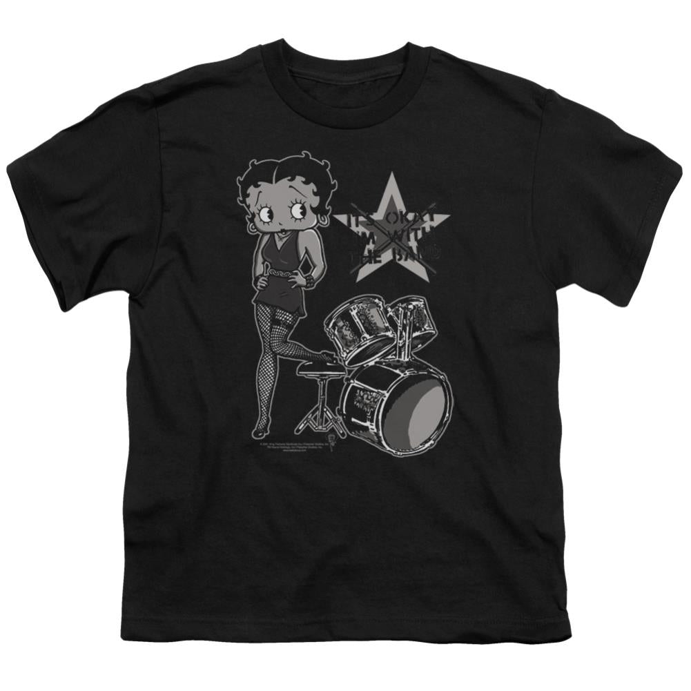Betty Boop With The Band Youth 18/1 100% Cotton Short-Sleeve T-Shirt