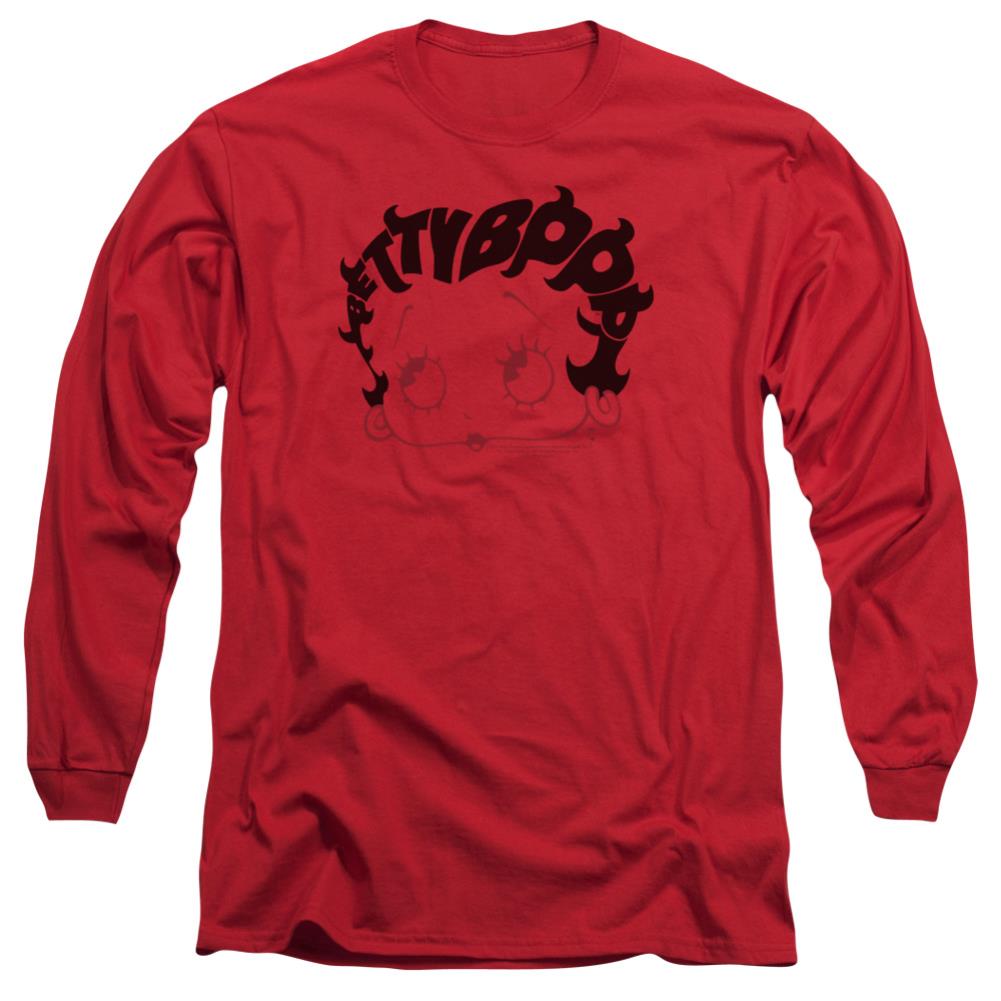 Betty Boop Word Hair Men's 18/1 Cotton Long-Sleeve T-Shirt
