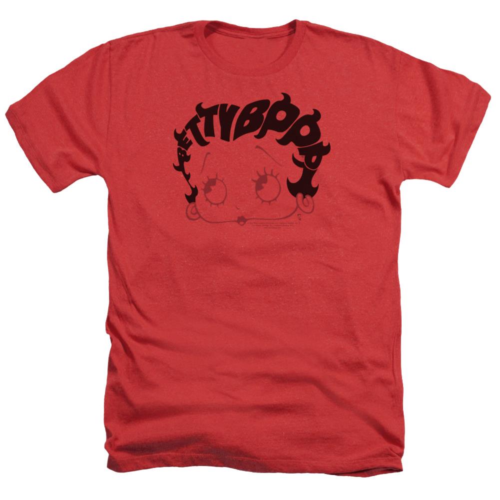 Betty Boop Word Hair Men's 30/1 Heather 60 40 Poly Short-Sleeve T-Shirt