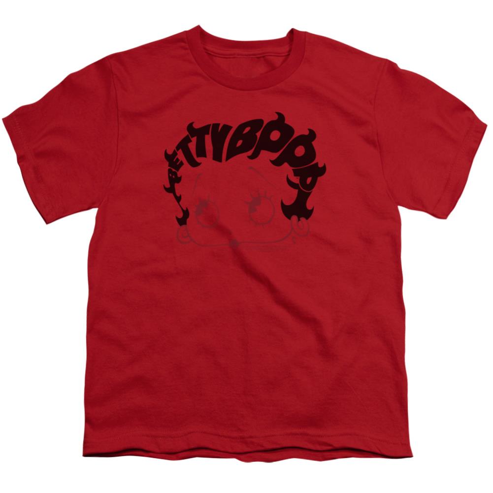 Betty Boop Word Hair Youth 18/1 100% Cotton Short-Sleeve T-Shirt