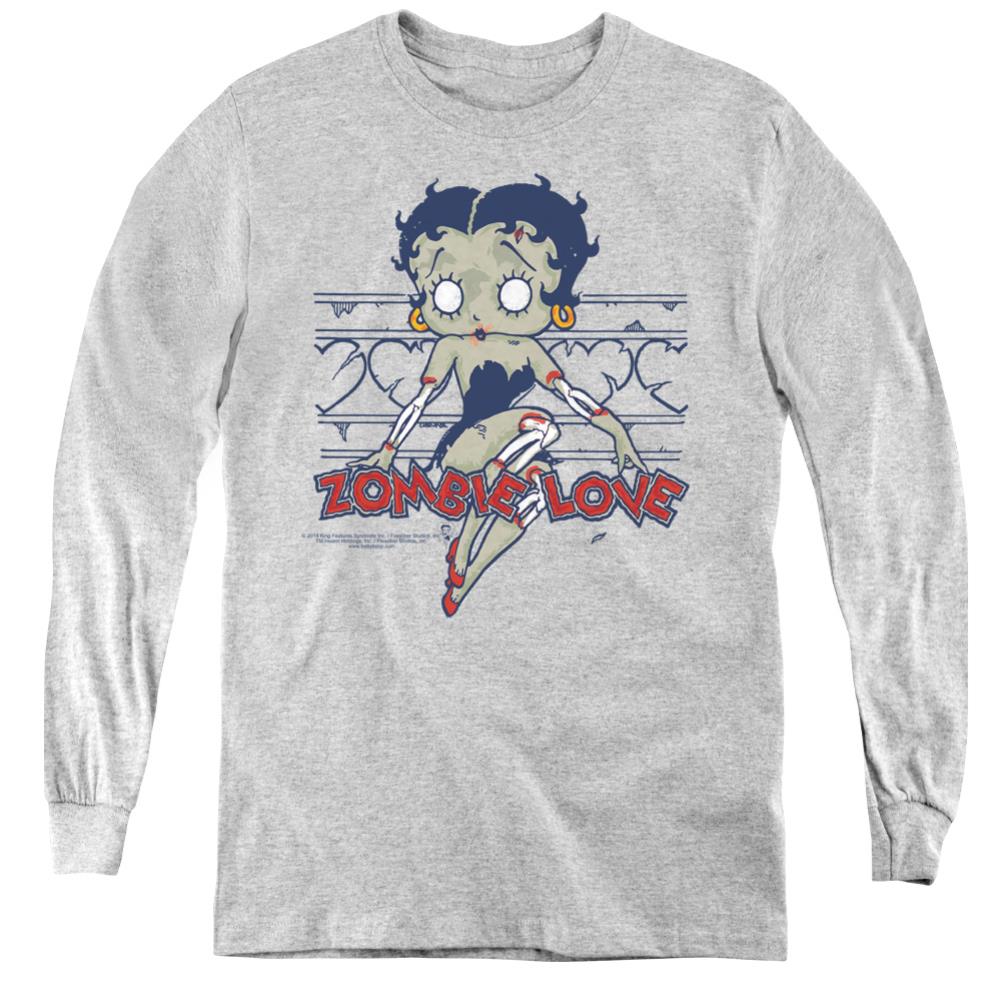 Betty Boop Zombie Pinup Youth Long-Sleeve T-Shirt