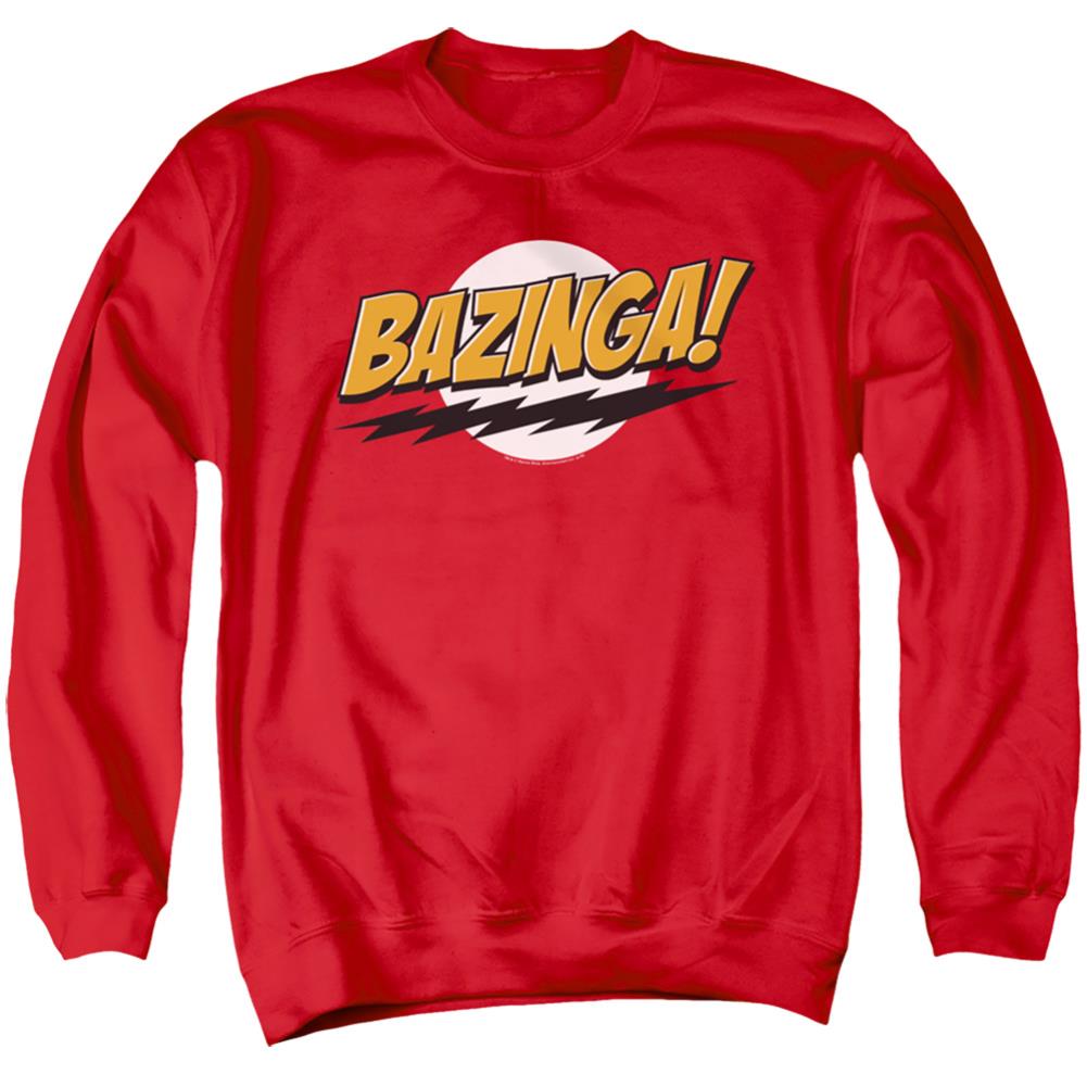 Big Bang Theory Bazinga Men's Crewneck 50 50 Poly Long-Sleeve T-Shirt