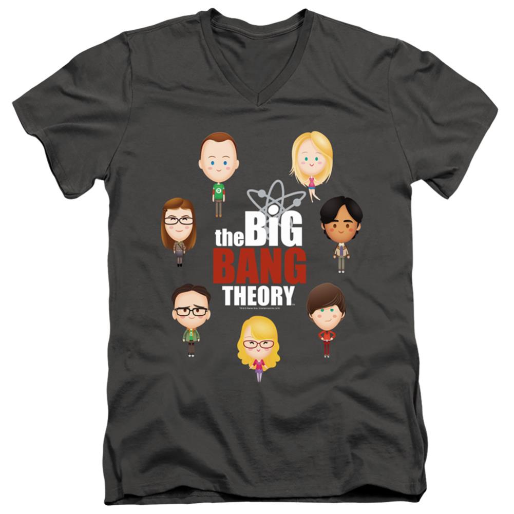 Big Bang Theory Emojis Men's 30/1 Cotton Slim V-Neck T-Shirt