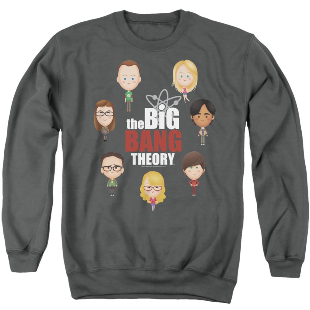 Big Bang Theory Emojis Men's Crewneck 50 50 Poly Long-Sleeve T-Shirt