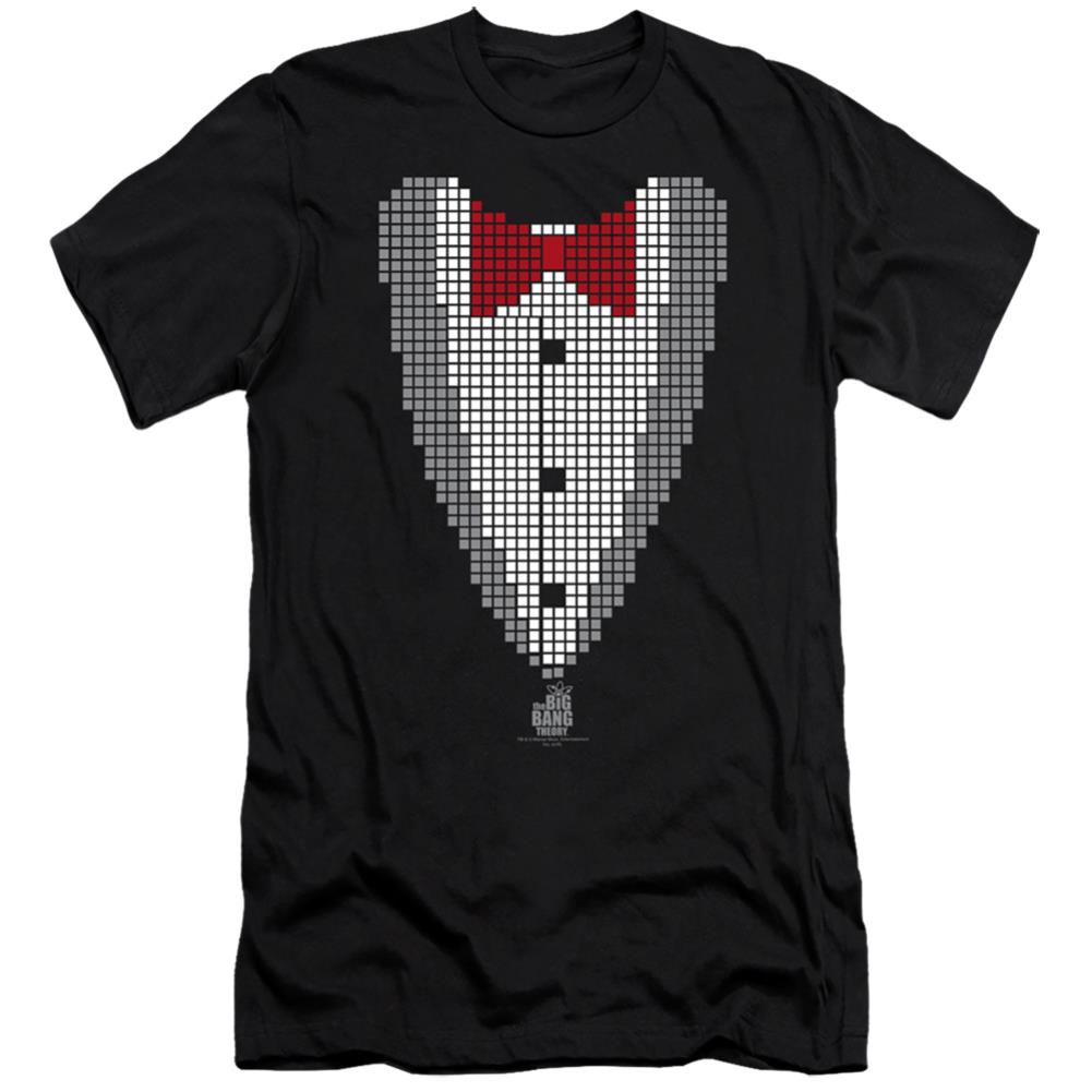 Big Bang Theory Pixelated Tux Men's Ultra-Soft 30/1 Cotton Slim Short-Sleeve T-Shirt