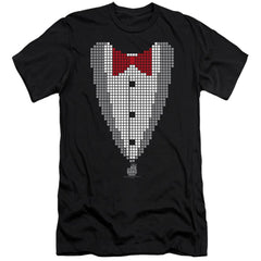 Big Bang Theory Pixelated Tux Men's Ultra-Soft 30/1 Cotton Slim Short-Sleeve T-Shirt