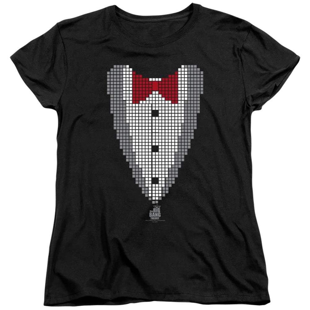 Big Bang Theory Pixelated Tux Women's 18/1 Cotton Short-Sleeve T-Shirt