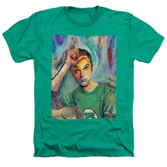 Big Bang Theory Sheldon Painting Men's 30/1 Heather 60 40 Poly Short-Sleeve T-Shirt