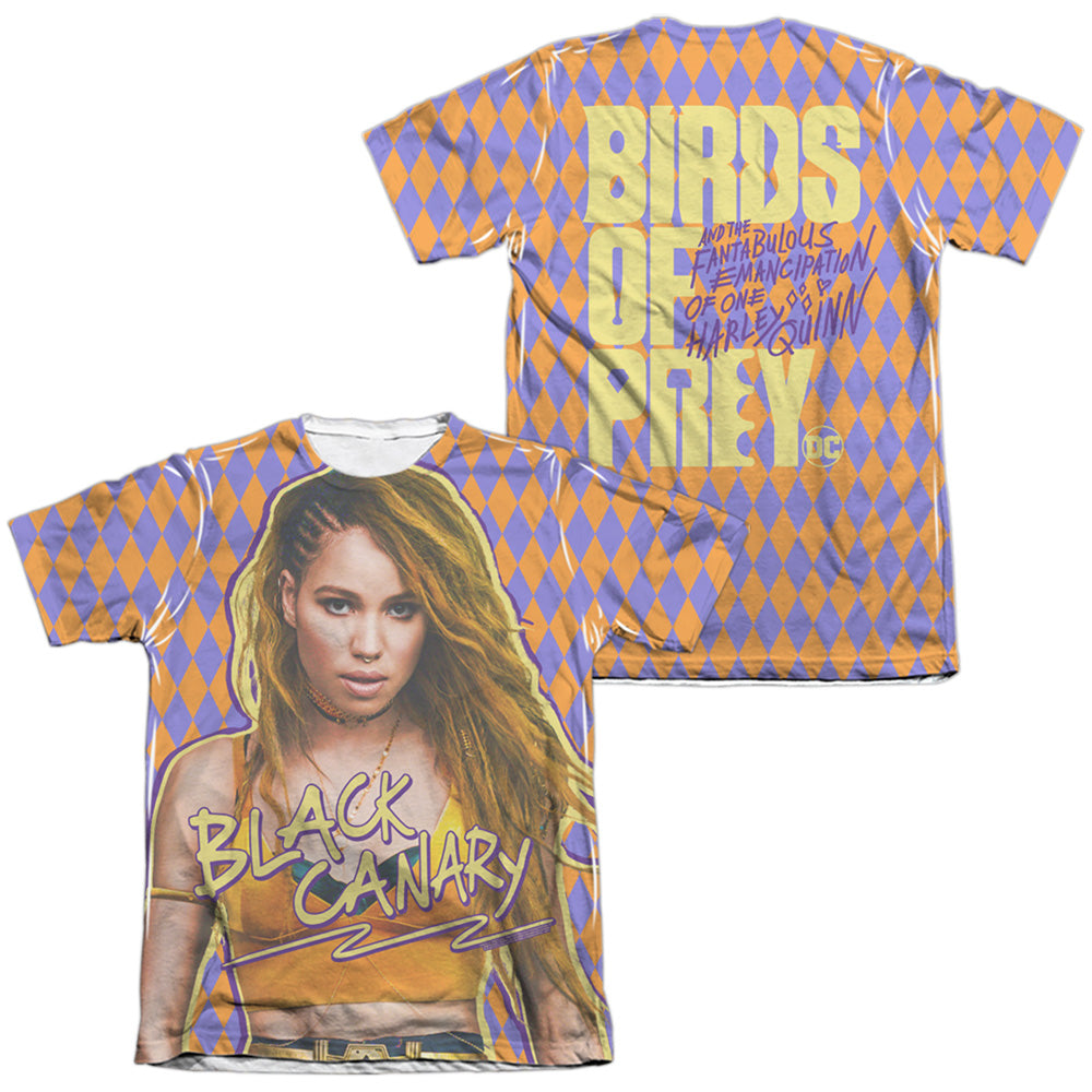 Birds Of Prey Black Canary (Front/Back Print) Men's Regular Fit Poly Cotton Short-Sleeve T-Shirt