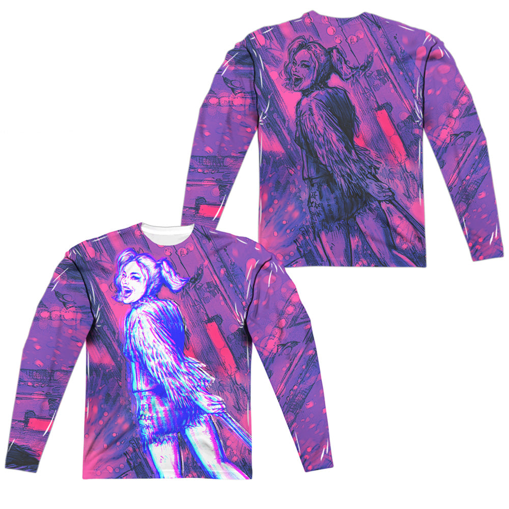 Birds Of Prey Harleys Night Out (Front/Back Print) Men's Regular Fit Polyester Long-Sleeve T-Shirt