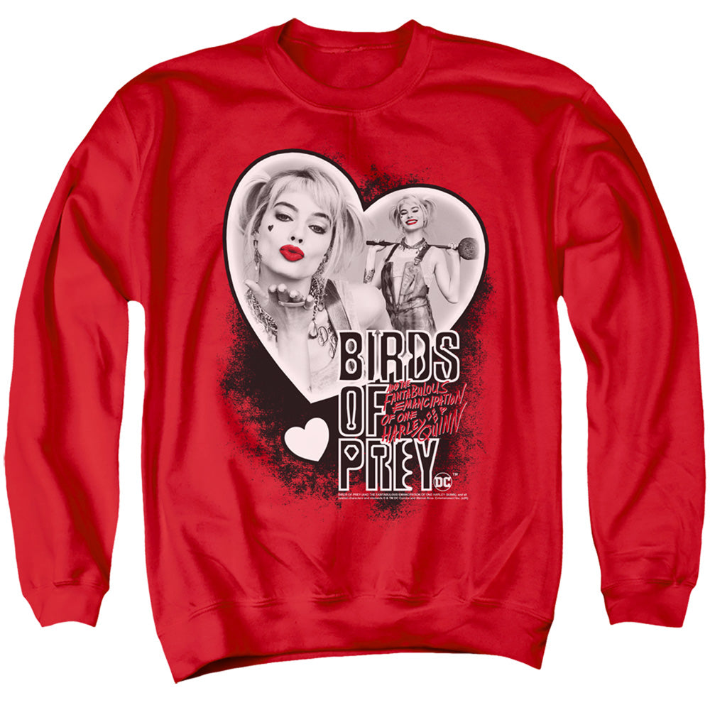 Birds Of Prey Heart Harley Men's Crewneck 50 50 Poly Long-Sleeve T-Shirt