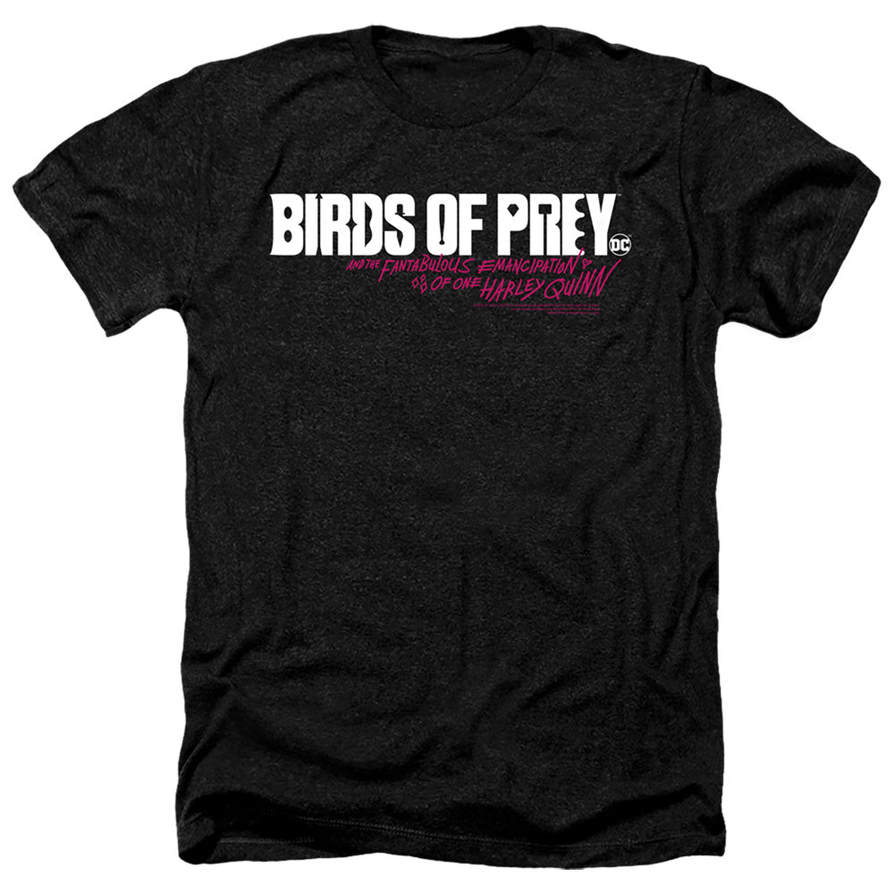 Birds Of Prey Horizontal Logo Men's 30/1 Heather 60 40 Poly Short-Sleeve T-Shirt
