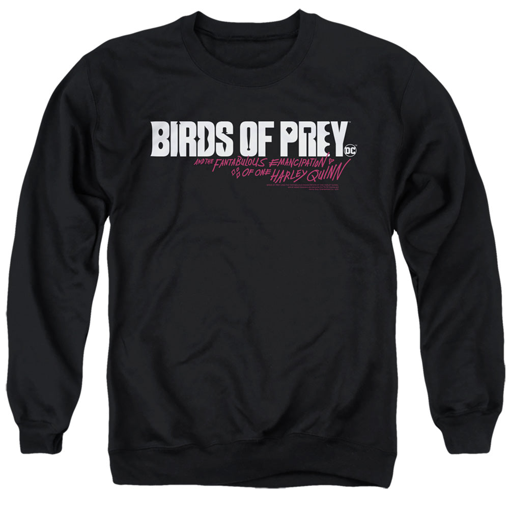 Birds Of Prey Horizontal Logo Men's Crewneck 50 50 Poly Long-Sleeve T-Shirt