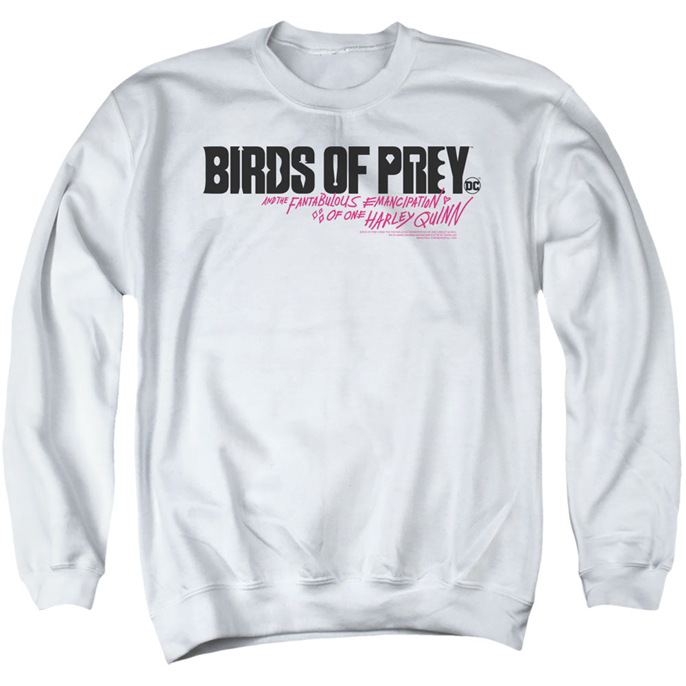 Birds Of Prey Horizontal Logo Men's Crewneck 50 50 Poly Long-Sleeve T-Shirt