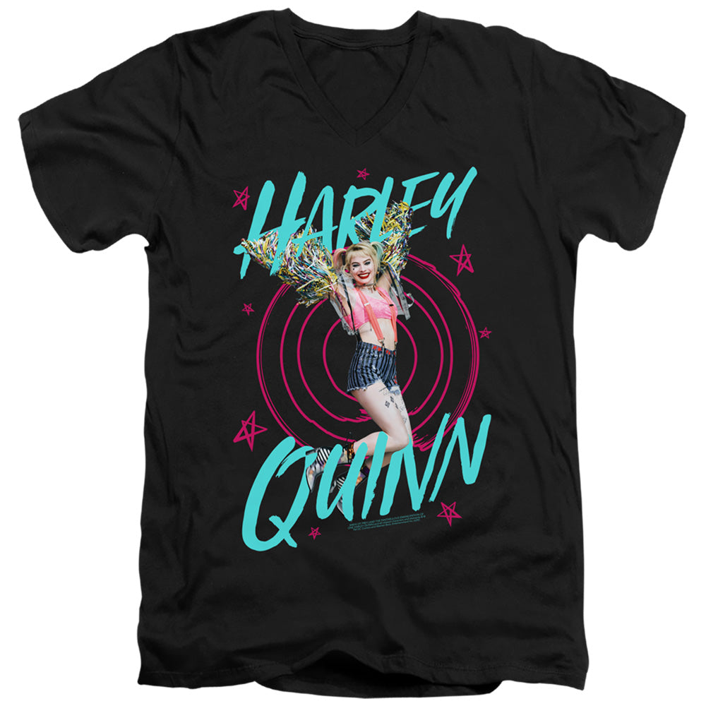 Birds Of Prey On Target Men's 30/1 Cotton Slim V-Neck T-Shirt