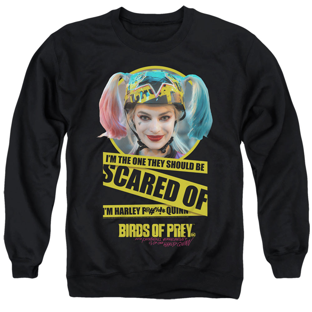 Birds Of Prey Scared Of Men's Crewneck 50 50 Poly Long-Sleeve T-Shirt