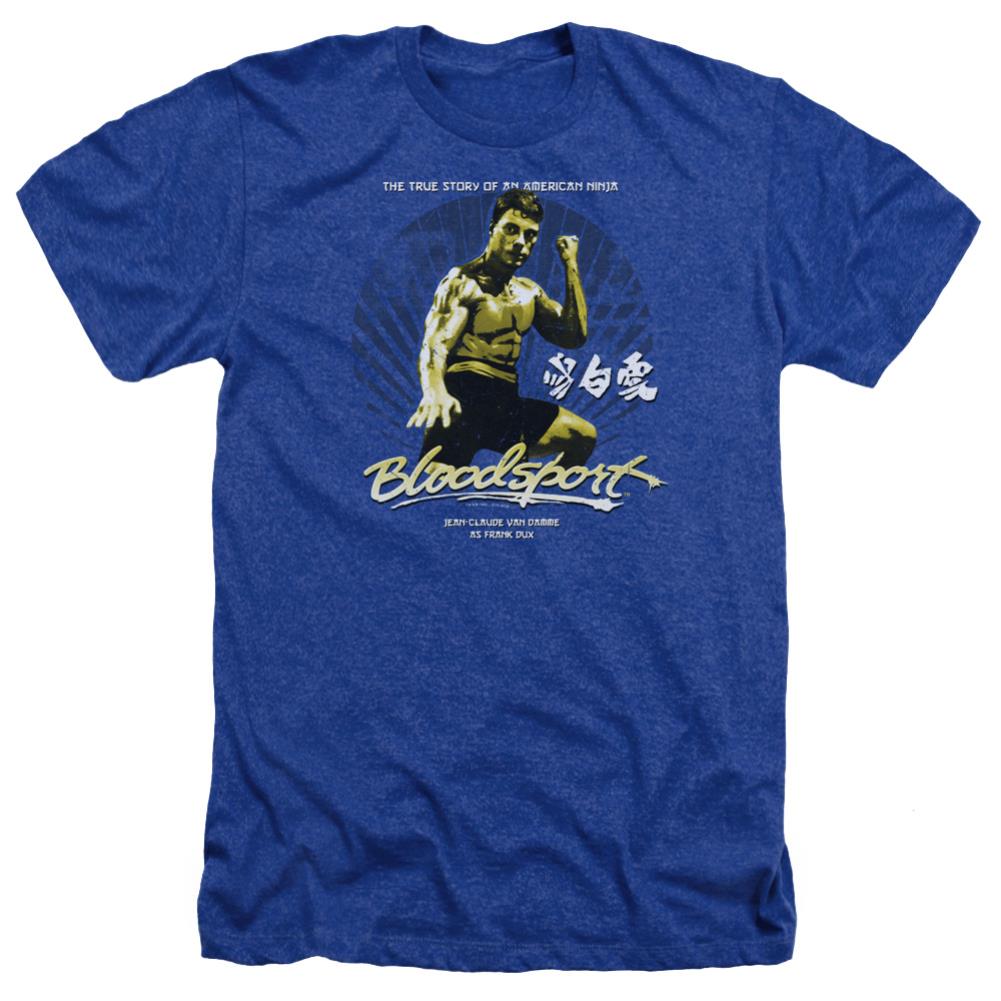 Bloodsport American Ninja Men's 30/1 Heather 60 40 Poly Short-Sleeve T-Shirt