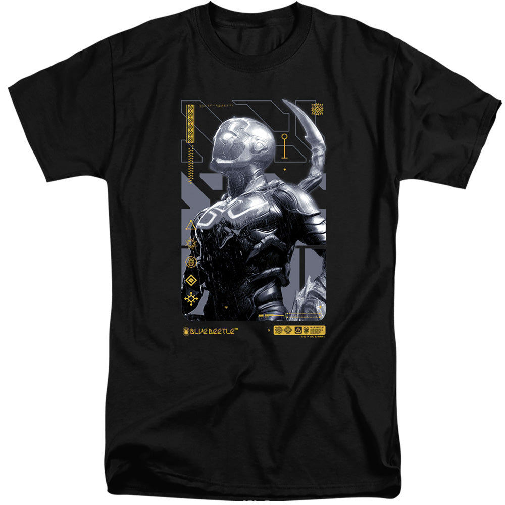 Blue Beetle Beetle Heads Up Men's 18/1 Tall Cotton Short-Sleeve T-Shirt