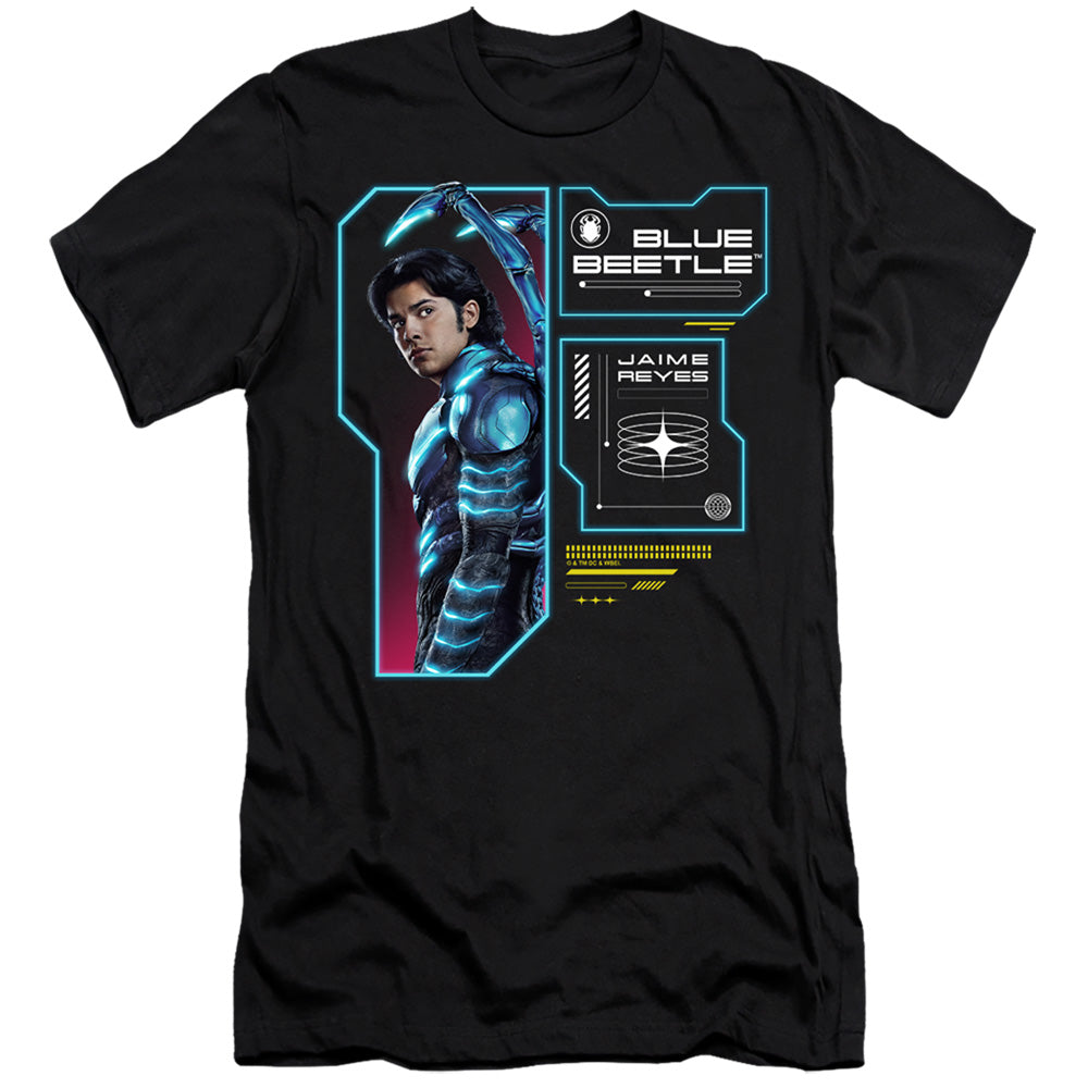 Blue Beetle Data Read Out Men's Ultra-Soft 30/1 Cotton Slim Short-Sleeve T-Shirt