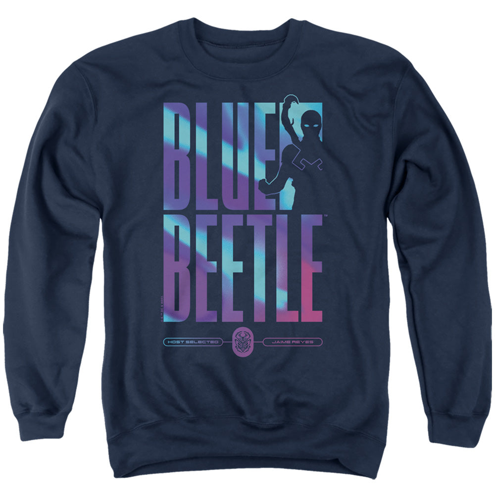 Blue Beetle Hero Host Men's Crewneck 50 50 Poly Long-Sleeve T-Shirt
