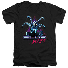 Blue Beetle Leaping Triangle Men's 30/1 Cotton Slim V-Neck T-Shirt