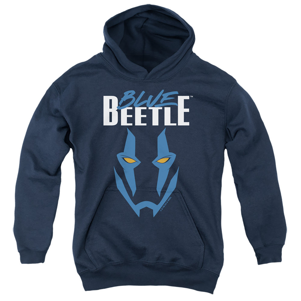 Blue Beetle Mask Youth Cotton Poly Pull-Over Hoodie