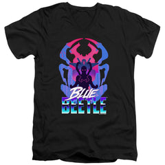 Blue Beetle Silhouette Men's 30/1 Cotton Slim V-Neck T-Shirt