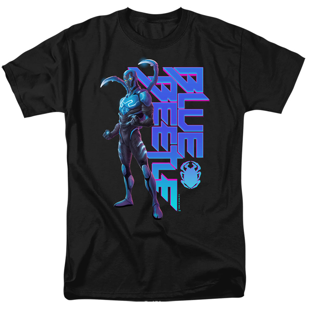 Blue Beetle Standing Men's 18/1 Cotton Short-Sleeve T-Shirt