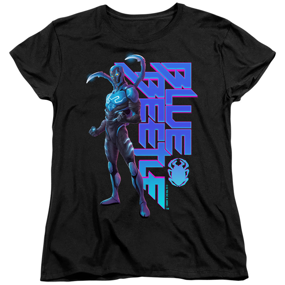 Blue Beetle Standing Women's 18/1 Cotton Short-Sleeve T-Shirt