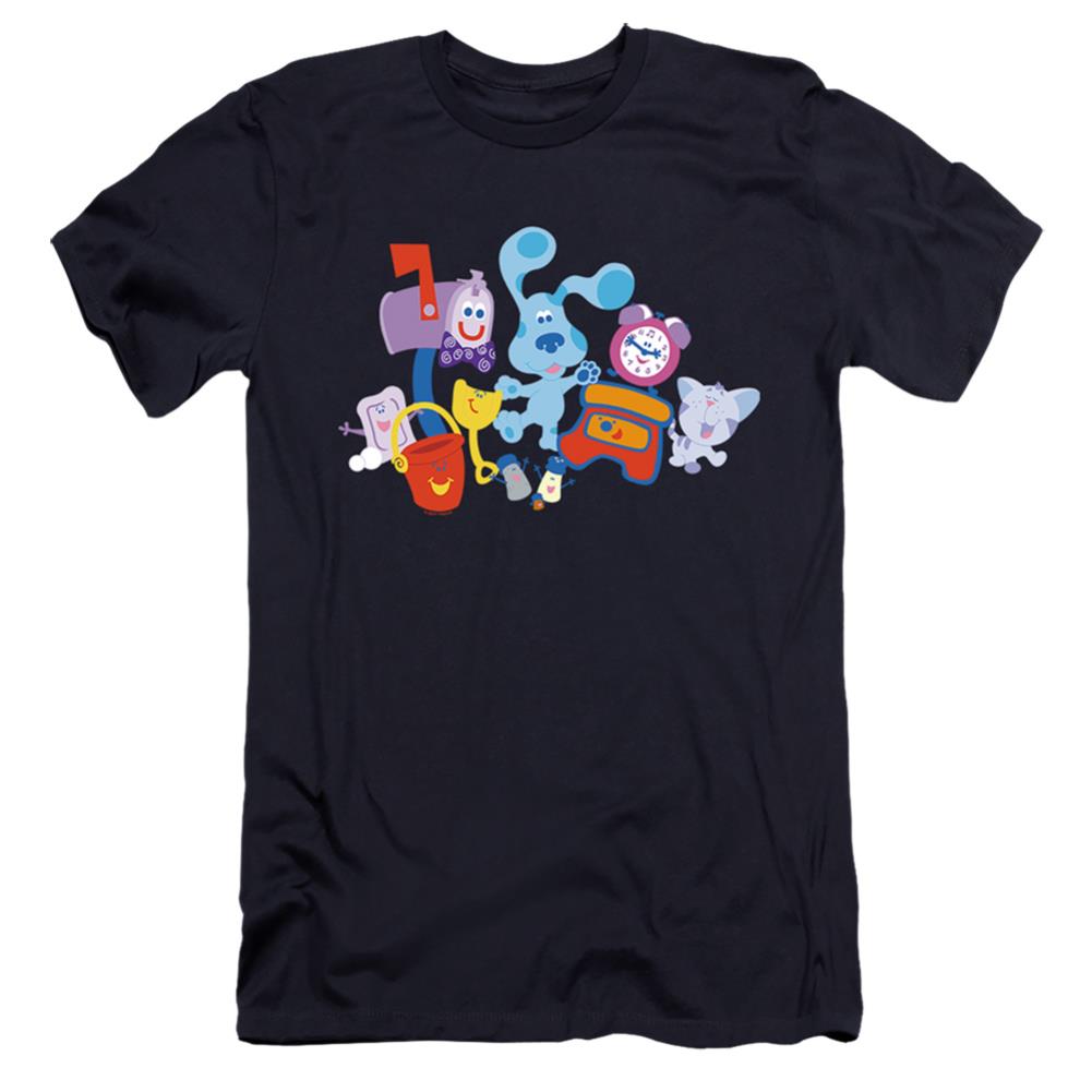 Blue's Clues Characters Men's Ultra-Soft 30/1 Cotton Slim Short-Sleeve T-Shirt